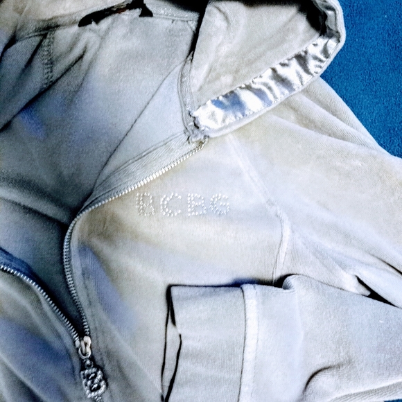 Bcbgmaxazria velour hoodie with much bling - Picture 3 of 5